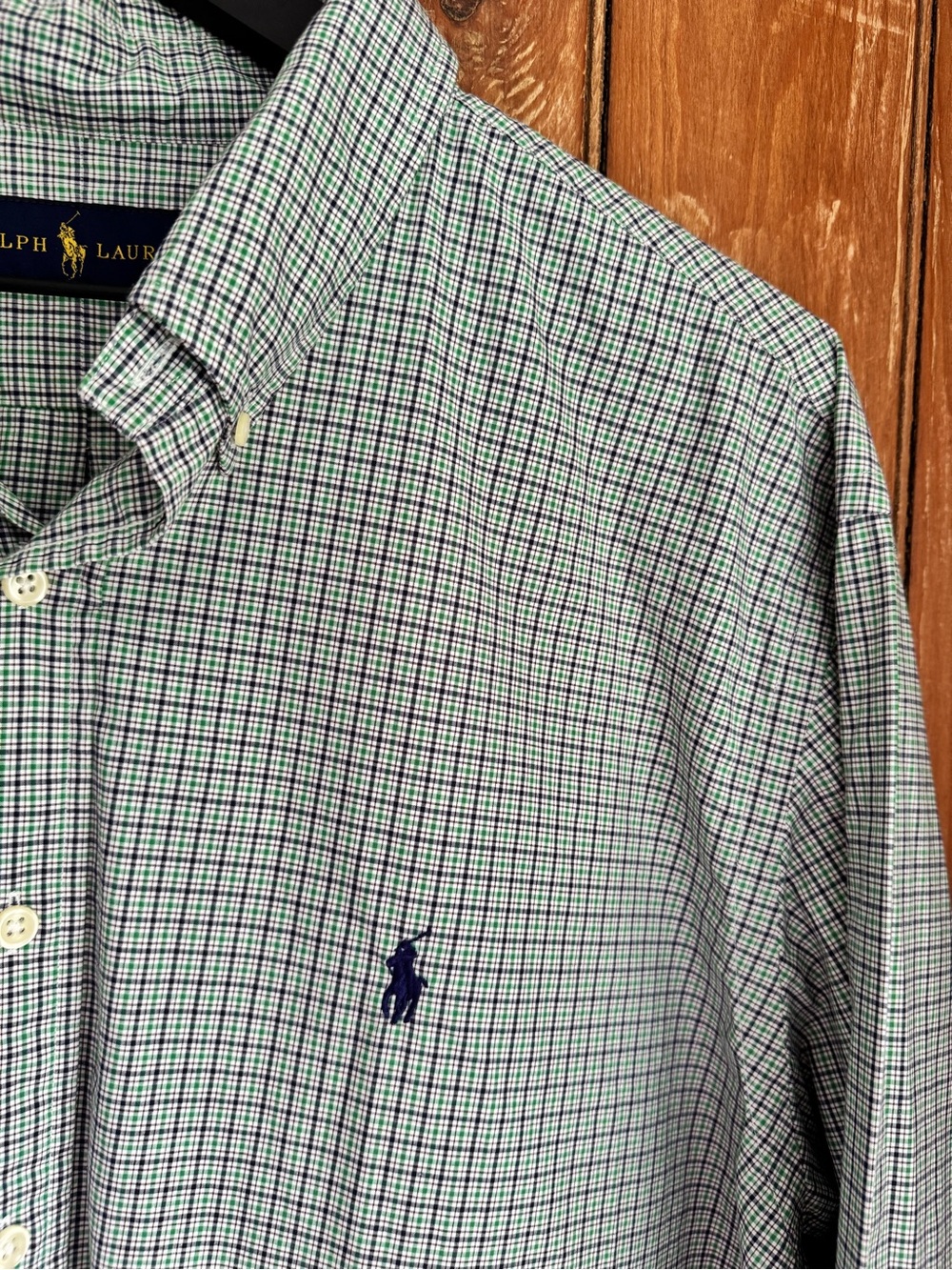 Polo Ralph Lauren Tattersall Check Button Down Shirt Men's XXL Blue Green